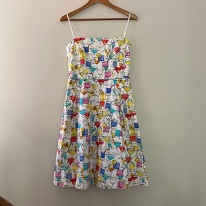 David Meister Cocktail Print Strapless Dress